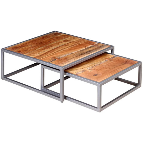 Stolik Kawowy Ława Stół Brązowy Drewniany 65x65x26.55x55x21 Do Salonu 732363
