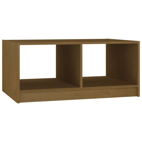 Stolik Kawowy Ława Stół Brązowy Drewniany 75x50x33.5 Półka Do Salonu 732031