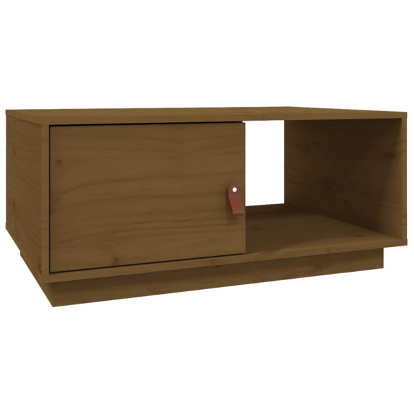 Stolik Kawowy Ława Stół Brązowy Drewniany 80x50x35.5 Przegrody Do Salonu 736308