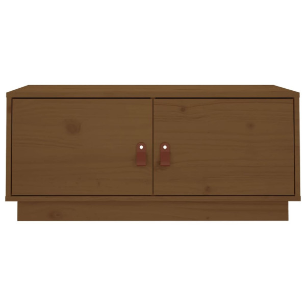 Stolik Kawowy Ława Stół Brązowy Drewniany 80x50x35 Schowki Do Salonu 730118