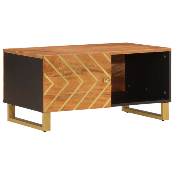 Stolik Kawowy Ława Stół Brązowy Drewniany 80x50x40 Drzwiczki Do Salonu 736967