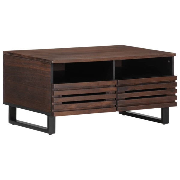 Stolik Kawowy Ława Stół Brązowy Drewniany 80x55x40 Szuflady Do Salonu 730058