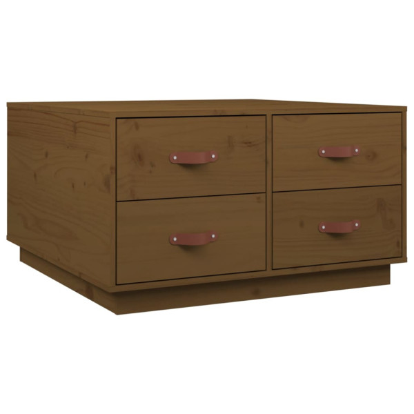 Stolik Kawowy Ława Stół Brązowy Drewniany 80x80x45 Szuflady Do Salonu 735959