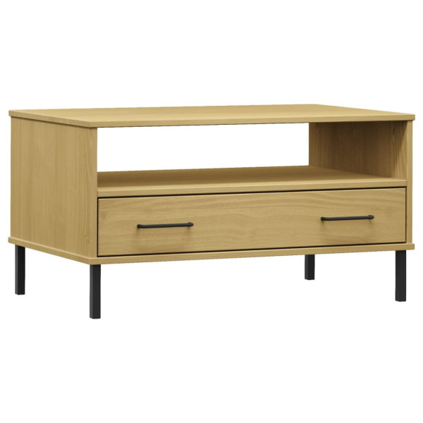 Stolik Kawowy Ława Stół Brązowy Drewniany 85x50x45 Szuflady Do Salonu 736026