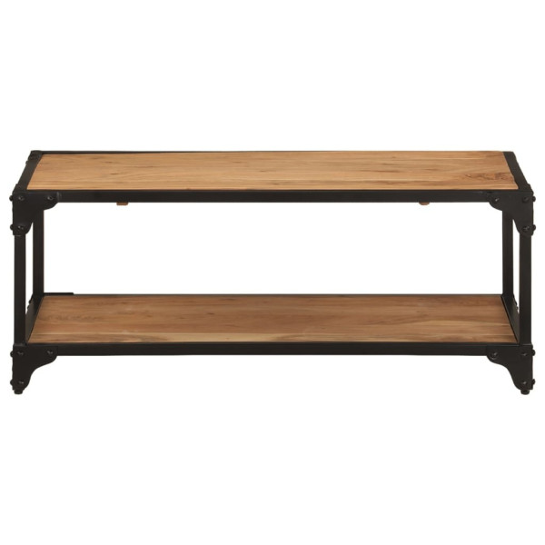 Stolik Kawowy Ława Stół Brązowy Drewniany 90x45x35 Półka Do Salonu 736296