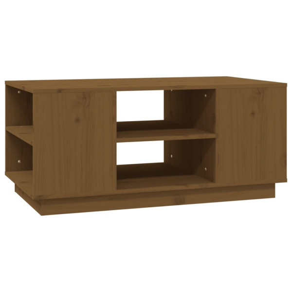 Stolik Kawowy Ława Stół Brązowy Drewniany 90x49x40.5 Przegródki Do Salonu 727258