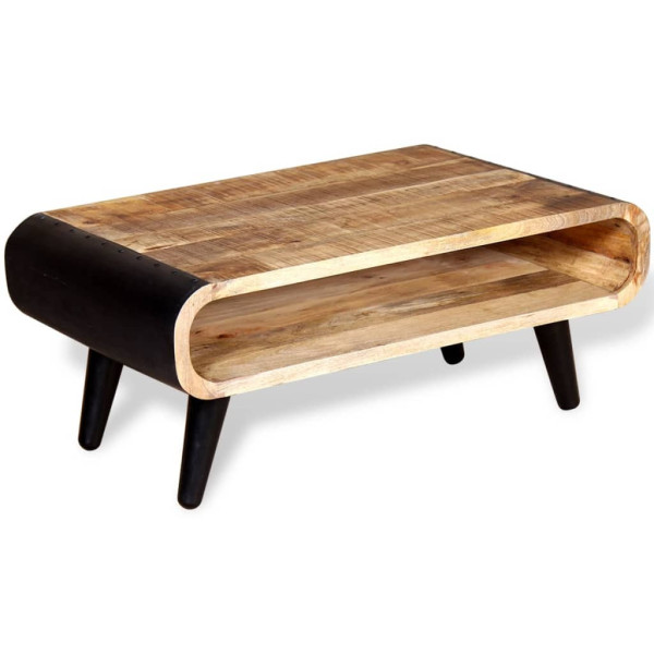 Stolik Kawowy Ława Stół Brązowy Drewniany 90x55x39 Przegroda Do Salonu 736978