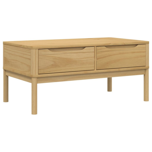 Stolik Kawowy Ława Stół Brązowy Drewniany 99x55.5x45 Szuflady Do Salonu 731743