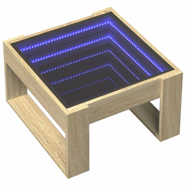 Stolik Kawowy Ława Stół Brązowy50x53x30 Oświetlenie Led Do Salonu Do Pokoju 729883