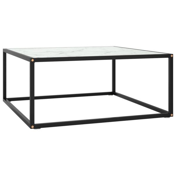 Stolik Kawowy Ława Stół Czarno-Biały Szklany 80x80x35 Do Salonu Do Pokoju 732477