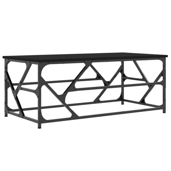 Stolik Kawowy Ława Stół Czarny 100x50x40 Regulowane Nóżki Metalowa Rama 735633