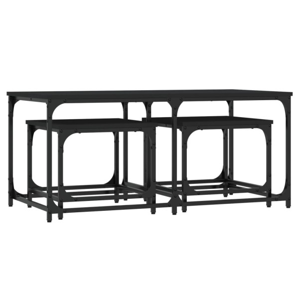 Stolik Kawowy Ława Stół Czarny 100x50x45.39x39x34 Do Salonu Do Pokoju 735771