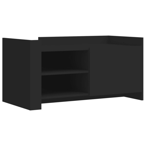 Stolik Kawowy Ława Stół Czarny 100x50x50 Drzwiczki Do Salonu Do Pokoju 730077