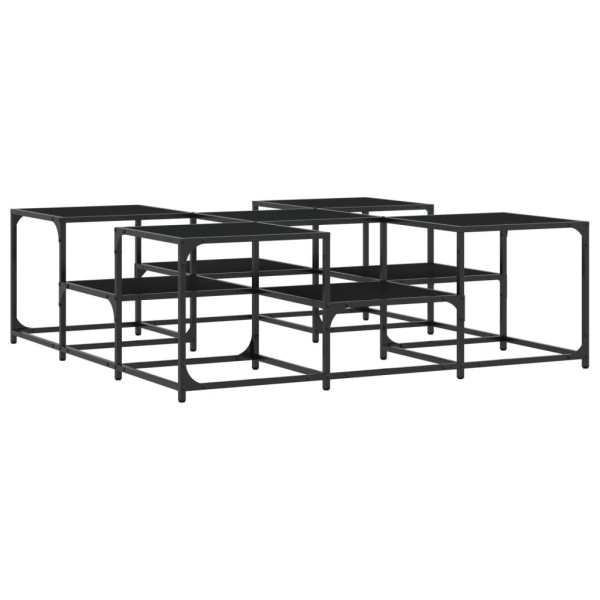 Stolik Kawowy Ława Stół Czarny 121x121x40 Do Salonu Do Pokoju 731941
