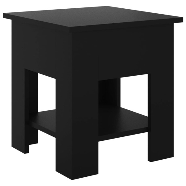 Stolik Kawowy Ława Stół Czarny 40x40x42 Półka Do Salonu Do Pokoju 737837