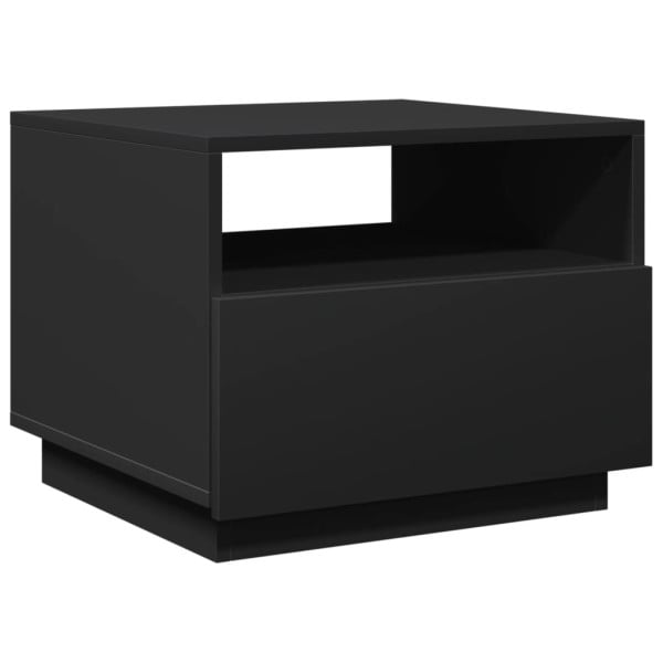 Stolik Kawowy Ława Stół Czarny 50x49x40 Oświetlenie Led Do Salonu Do Pokoju 731821