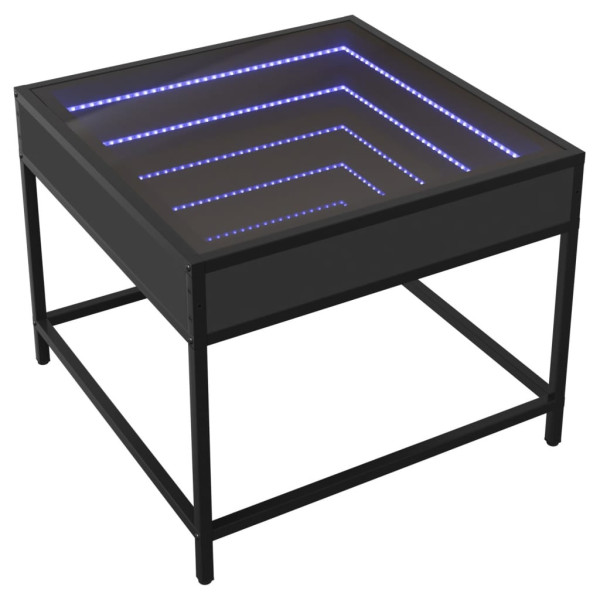 Stolik Kawowy Ława Stół Czarny 50x50x41 Oświetlenie Led Do Salonu Do Pokoju 735621