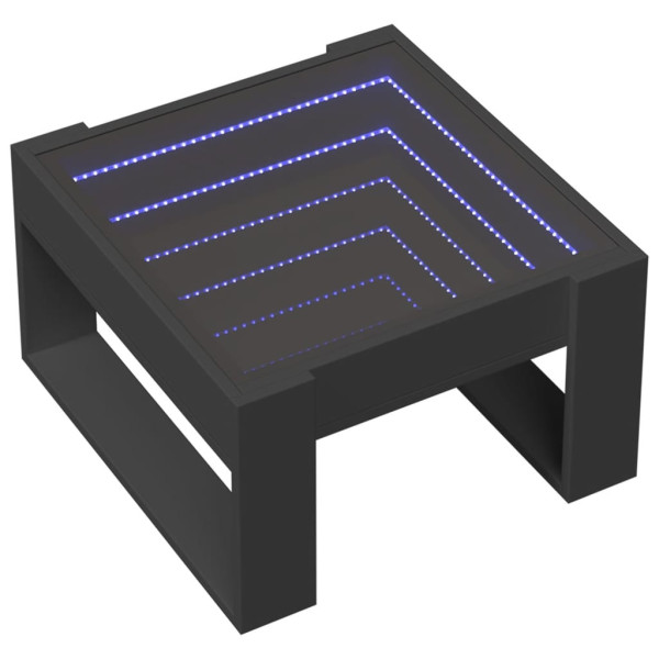 Stolik Kawowy Ława Stół Czarny 50x53x30 Oświetlenie Led Do Salonu Do Pokoju 729839