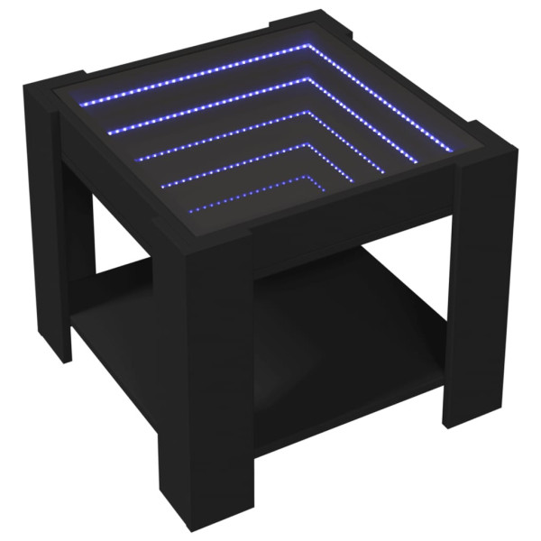 Stolik Kawowy Ława Stół Czarny 53x53x45 Oświetlenie Led Do Salonu Do Pokoju 736000