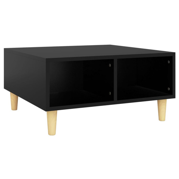 Stolik Kawowy Ława Stół Czarny 60x60x30 Półka Do Salonu Do Pokoju 736179