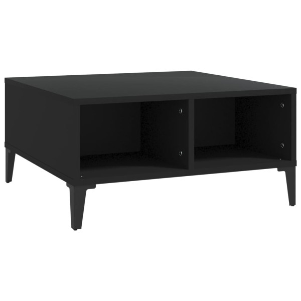Stolik Kawowy Ława Stół Czarny 60x60x30 Przegródki Do Salonu Do Pokoju 735516