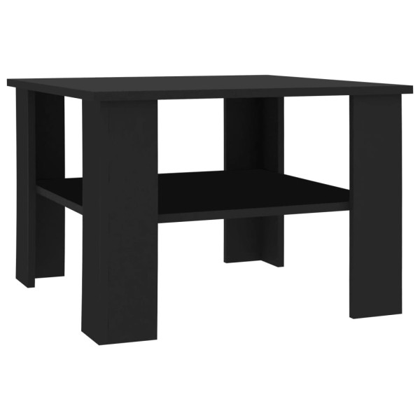 Stolik Kawowy Ława Stół Czarny 60x60x42 Półka Do Salonu Do Pokoju 729971
