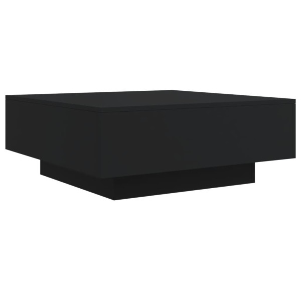 Stolik Kawowy Ława Stół Czarny 80x80x31 Oświetlenie Led Do Salonu Do Pokoju 732439
