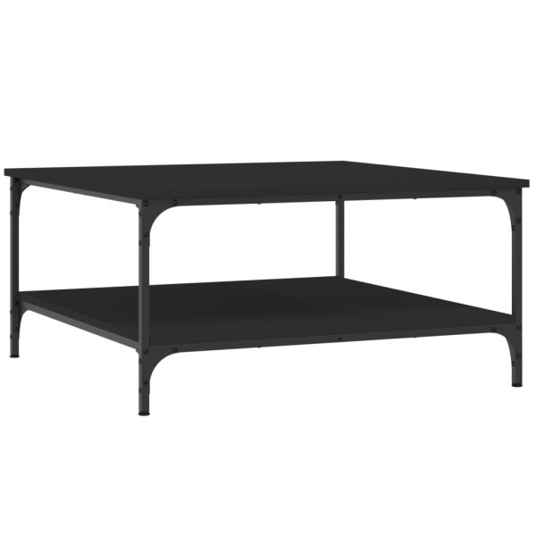 Stolik Kawowy Ława Stół Czarny 80x80x40 Półka Do Salonu Do Pokoju 730095