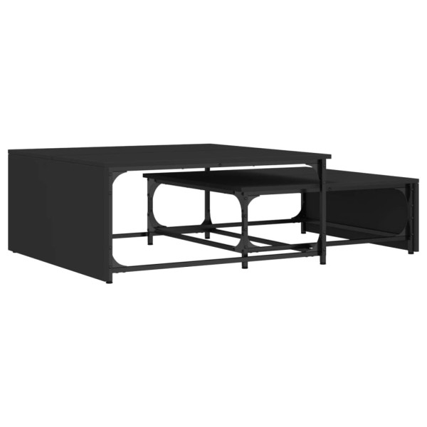 Stolik Kawowy Ława Stół Czarny 81.5x80x36;72x70x26 Do Salonu Do Pokoju 735084