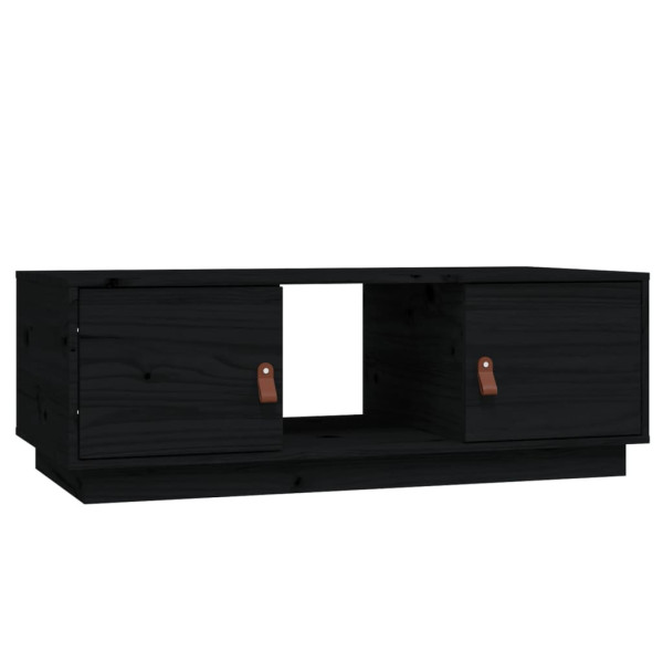 Stolik Kawowy Ława Stół Czarny Drewniany 100x50x35 Przegrody Do Salonu 735265