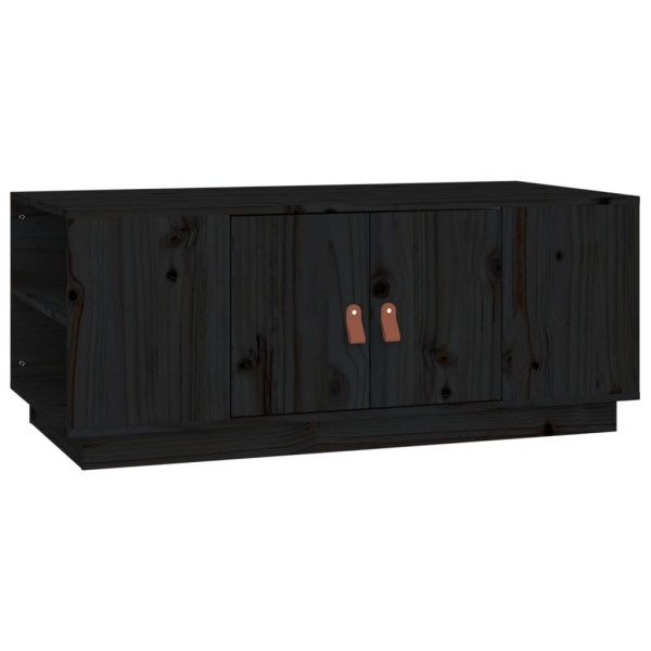 Stolik Kawowy Ława Stół Czarny Drewniany 100x50x41 Schowek Do Salonu 735501