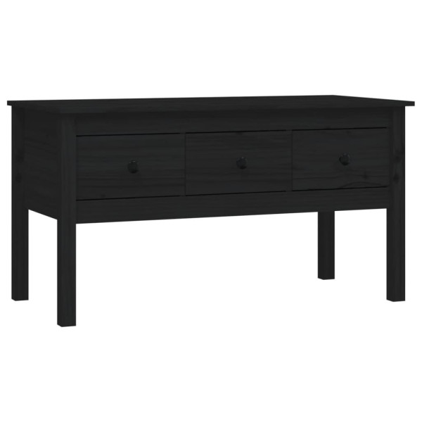 Stolik Kawowy Ława Stół Czarny Drewniany 102x49x55 Szuflady Do Salonu 735515