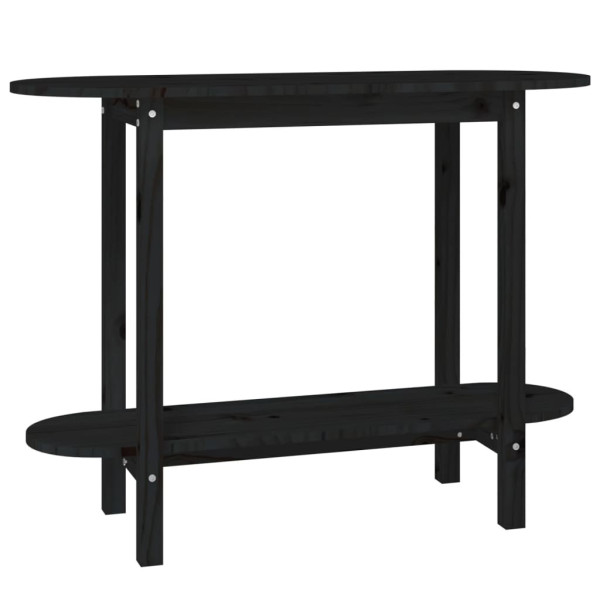 Stolik Kawowy Ława Stół Czarny Drewniany 110x40x80 Półka Do Salonu 730565