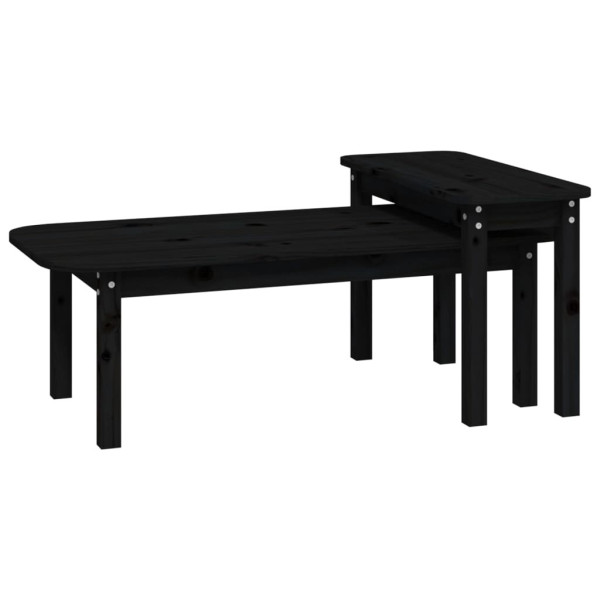 Stolik Kawowy Ława Stół Czarny Drewniany 110x50x35.70x30x45 Do Salonu 735461