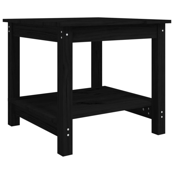 Stolik Kawowy Ława Stół Czarny Drewniany 50x50x45 Półka Do Salonu Do Pokoju 732476