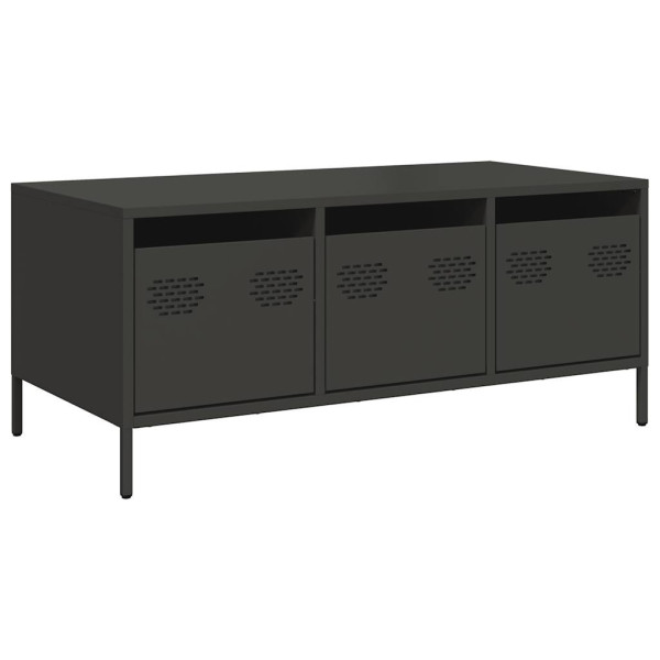 Stolik Kawowy Ława Stół Czarny Metalowy 101.5x50x43.5 Szuflady Do Salonu 735475