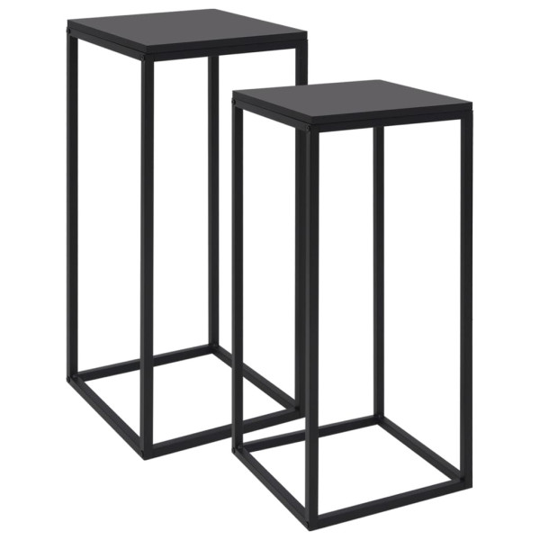 Stolik Kawowy Ława Stół Czarny Metalowy 25x25x60 Do Salonu Do Pokoju 737117