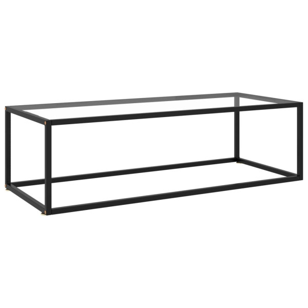 Stolik Kawowy Ława Stół Czarny Szklany 120x50x35 Do Salonu Do Pokoju 732446