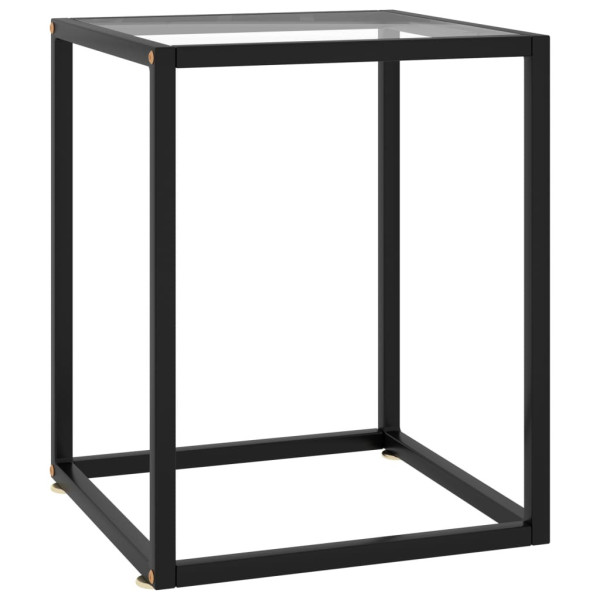 Stolik Kawowy Ława Stół Czarny Szklany 40x40x50 Do Salonu Do Pokoju 735048