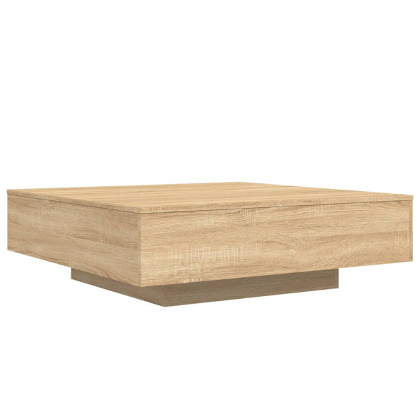 Stolik Kawowy Ława Stół Dąb Sonoma 100x100x31 Podświetlenie Led Do Salonu 735049