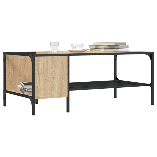 Stolik Kawowy Ława Stół Dąb Sonoma 100x51x40 Półka Do Salonu Do Pokoju 729744