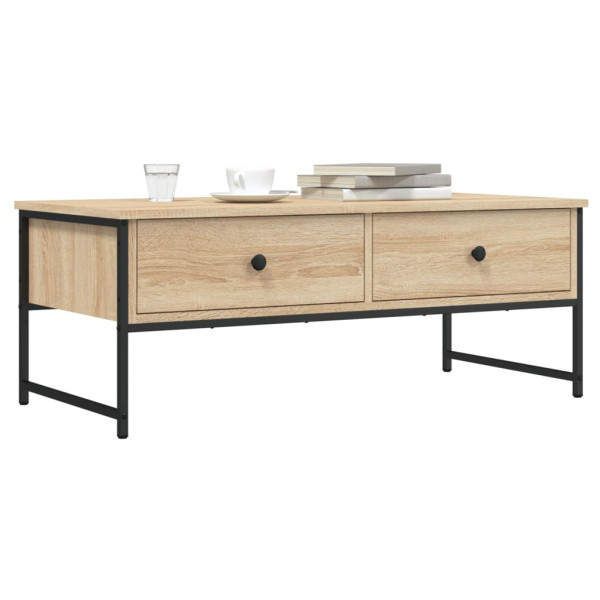 Stolik Kawowy Ława Stół Dąb Sonoma 101x49x39.5 Szuflady Do Salonu Do Pokoju 729910