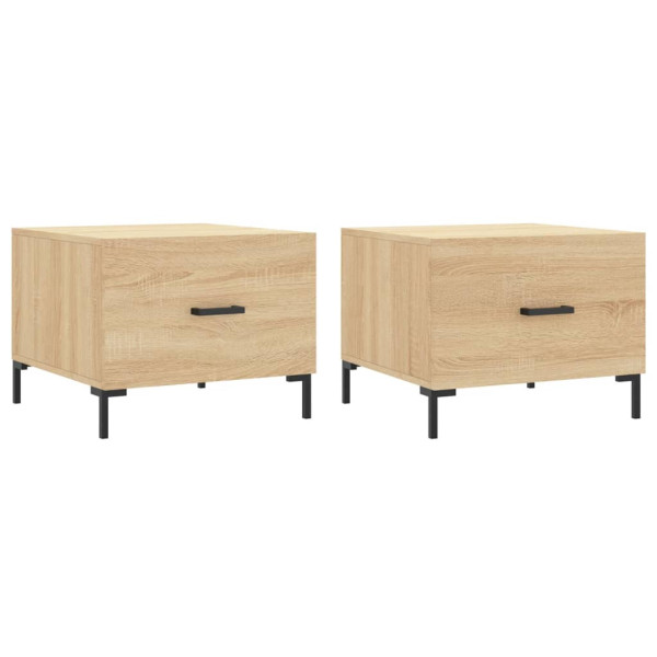 Stolik Kawowy Ława Stół Dąb Sonoma 50x50x40 Szuflady Do Salonu Do Pokoju 737914