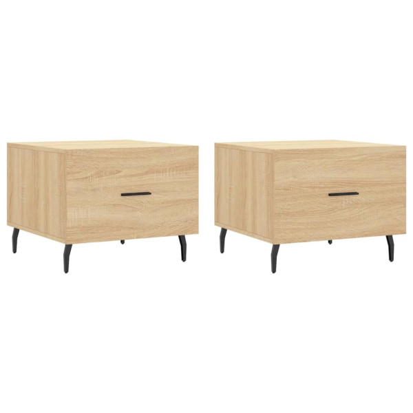 Stolik Kawowy Ława Stół Dąb Sonoma 50x50x40 Szuflady Do Salonu Do Pokoju 737982