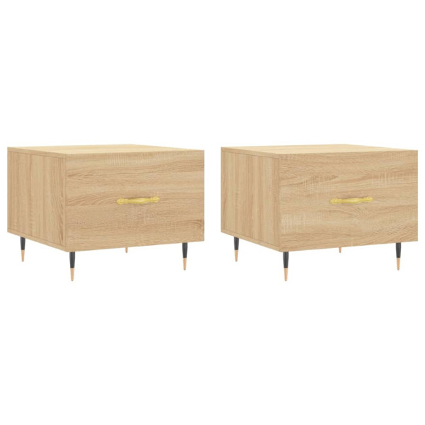 Stolik Kawowy Ława Stół Dąb Sonoma 50x50x40 Szuflady Do Salonu Do Pokoju 729948