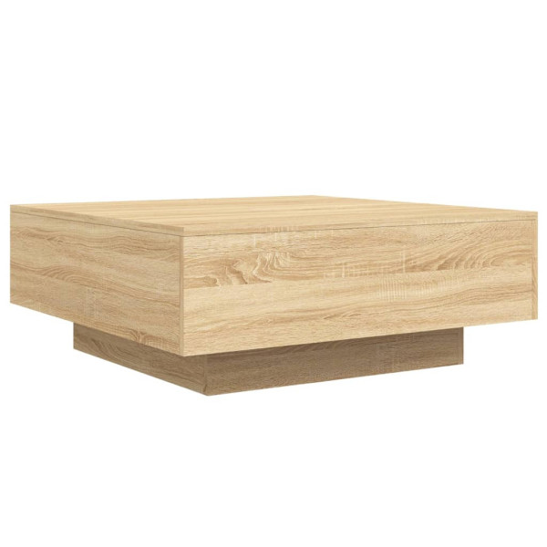 Stolik Kawowy Ława Stół Dąb Sonoma 80x80x31 Oświetlenie Led Do Salonu 732410