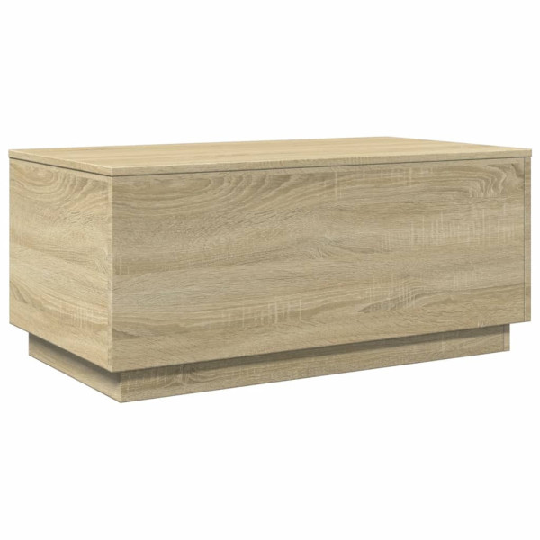 Stolik Kawowy Ława Stół Dąb Sonoma 90x50x40 Oświetlenie Led Do Salonu 731001