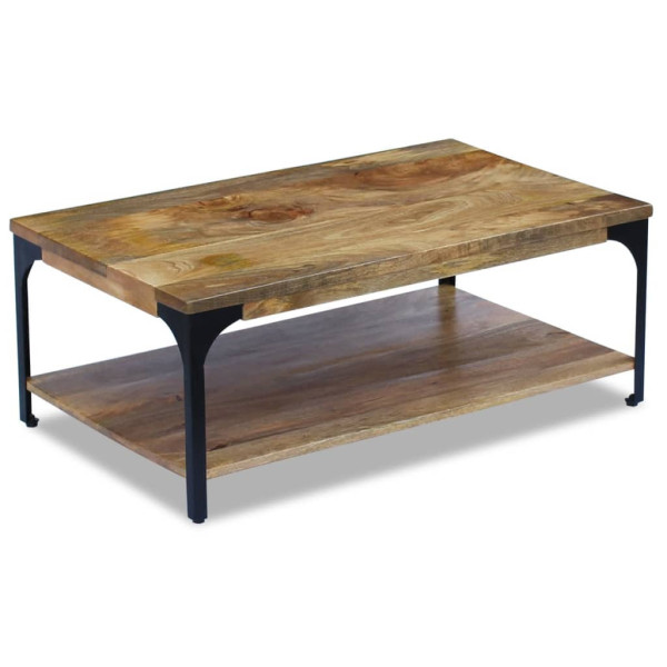 Stolik Kawowy Ława Stół Drewniany 100x60x38 Półka Do Salonu Do Pokoju 729785