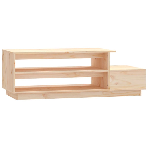 Stolik Kawowy Ława Stół Drewniany 120x50x40.5 Półka Szuflady Do Salonu 736297