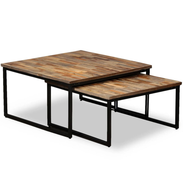 Stolik Kawowy Ława Stół Drewniany 75x75x39.65x65x33 Do Salonu Do Pokoju 732405